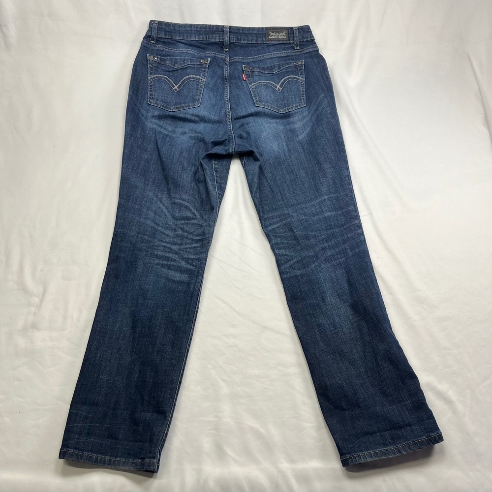 Levi's Straight Leg Jeans Blue Dark Wash Mid Rise Denim 14 34x31 - Picture 4 of 7